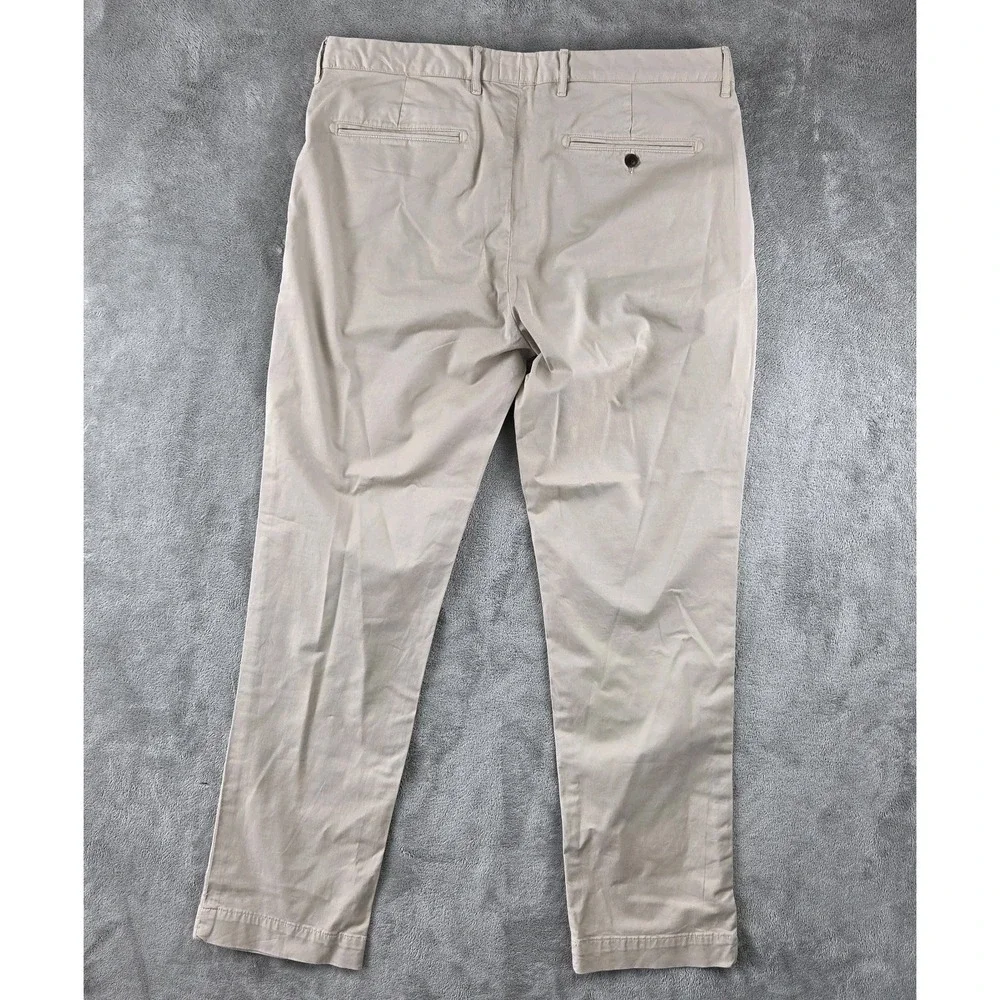 Todd Snyder Beige Cotton Blend Stretch Chino Extended tab Pant Mens 36X32
